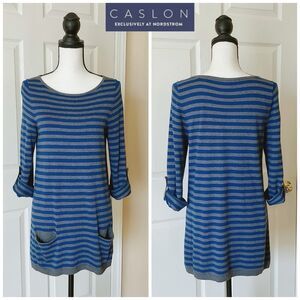 Caslon striped sweater mini dress sz S